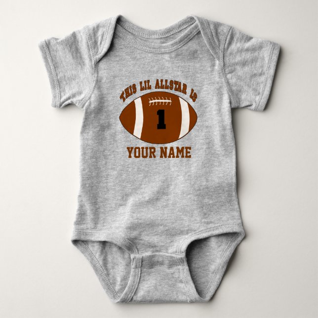 Body Para Bebé 1.ᵉʳ Camiseta Personalizada de Fútbol de Cumpleaño (Anverso)