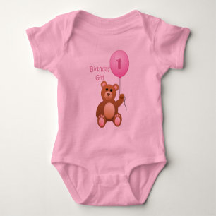 Body Para Bebé 1.ᵉʳ cumpleaños ~Chica Teddy Bear
