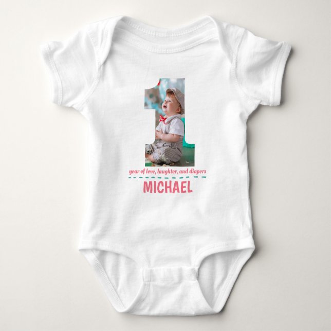 BODY PARA BEBÉ 1.ᵉʳ CUMPLEAÑOS PERSONALIZADO DE ROPA (Anverso)
