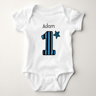 Body Para Bebé 1.ᵉʳ Nacimiento Niño AZUL HUELLAS Nombre Personali
