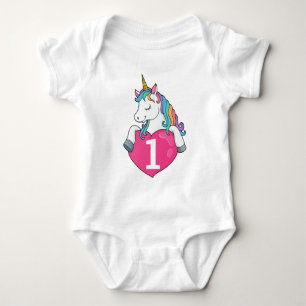 Body Para Bebé 1.ᵉʳ Regalo De Cumpleaños Cute Unicorn Para Chica