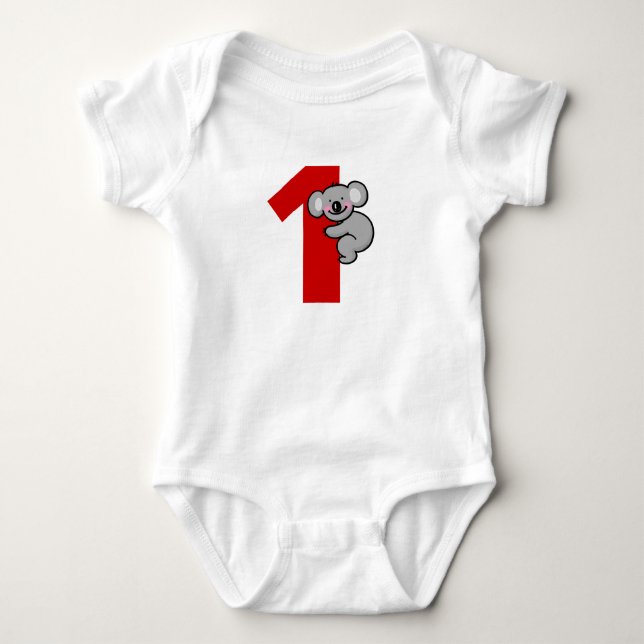 Body Para Bebé 1.ᵉʳ regalo de cumpleaños (lindo oso koala) (Anverso)