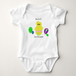 Body Para Bebé 1.ᵉʳ verde de pollo amarillo de Pascua