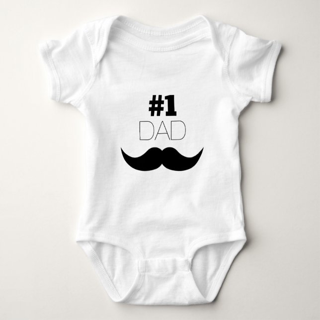 Body Para Bebé #1 Dolor negro de papá - Número uno (Anverso)