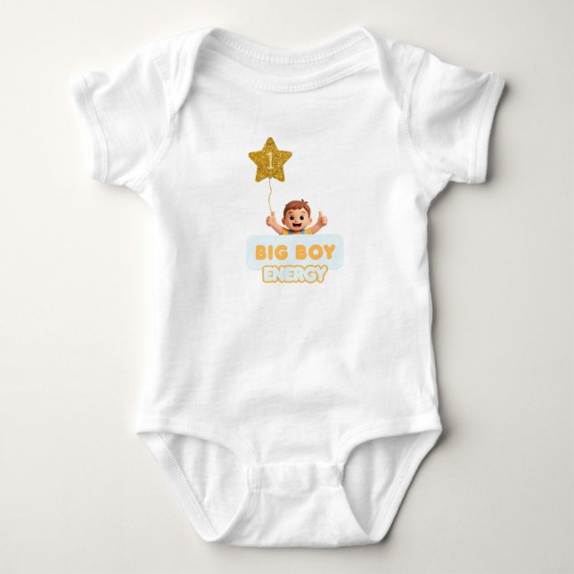Body Para Bebé 1 Year Big Boy Energy Baby One‑Piece (Anverso)