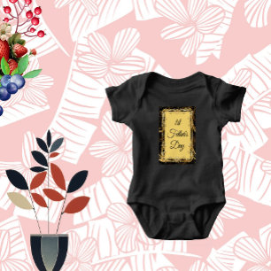 Body Para Bebé 1er Día del Padre con Caligrafía Moderna y Remolin