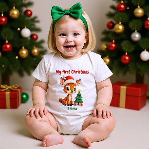 Body Para Bebé 🎄1er Navidad, texto personalizado, Navidad Doe-Re