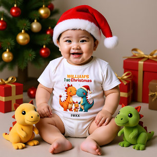 Body Para Bebé 1er Navidad, texto propio, Alegre Trio de Crías