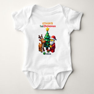Body Para Bebé 1er Navidad, texto propio, Alegría de Fiesta de Bl
