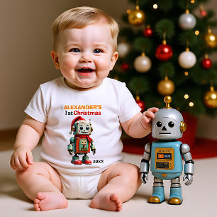 Body Para Bebé 1er Navidad, texto propio, debut de Santa-Bot