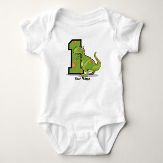Body Para Bebé 1r Personalizar del dinosaurio del cumpleaños