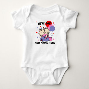 Body Para Bebé 1ra camiseta personalizada del cumpleaños de los