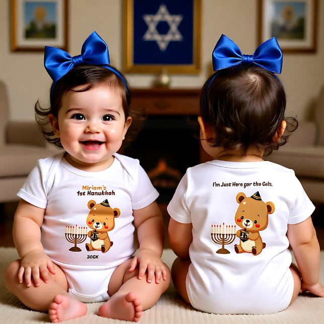 Body Para Bebé 1st Hanukkah Gelt Trip: Baby’s First Festival Fuel (1st Hanukkah Gelt Trip Baby’s First Festival Fuel Baby Bodysuit)