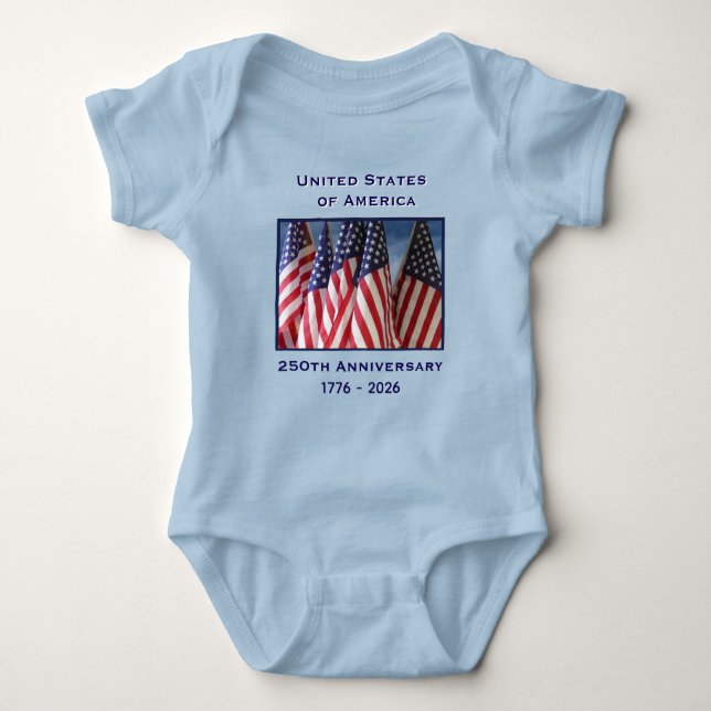 Body Para Bebé 250° Aniversario Patriótico de los Estados Unidos (Anverso)