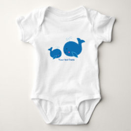 Body Para Bebé 2 Ballenas Azules Personalizado para Bebé de una p