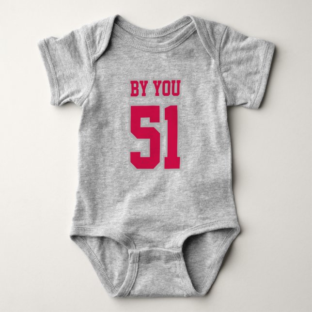 Body Para Bebé 2 Lado GRIS BLANCO CRIMSON Crewneck Football Set (Anverso)