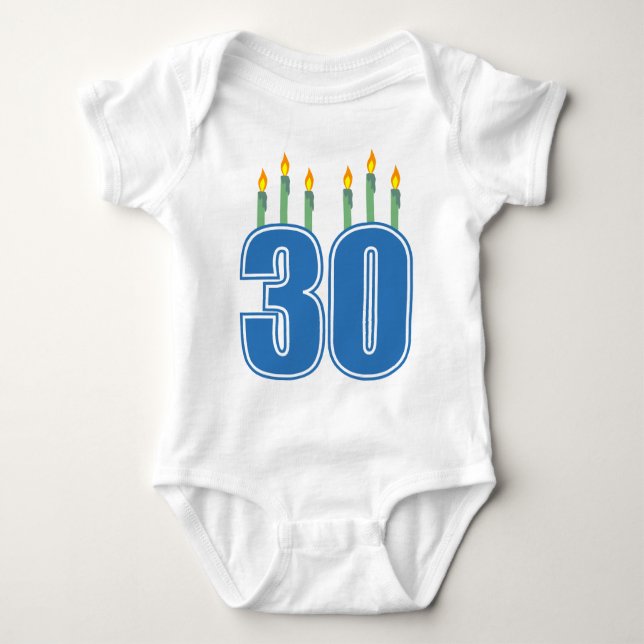 Body Para Bebé 30 velas (azul/verde) (Anverso)