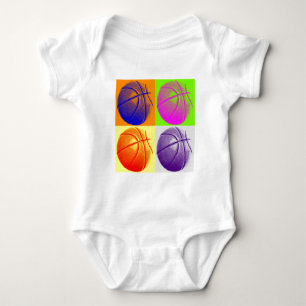 Body Para Bebé 4 Colores Pop Art Basketball