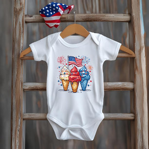 Body Para Bebé 4 de julio Baby Ice Cream USA Bodysuit