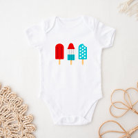 4 de julio Popsicles Patrióticos Baby Bodysuit