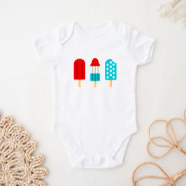 Body Para Bebé 4 de julio Popsicles Patrióticos Baby Bodysuit