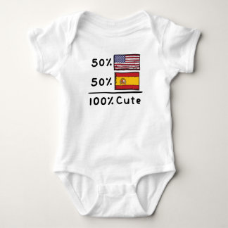 Body Para Bebé 50% American 50% Español 100% Cute España USA Flag