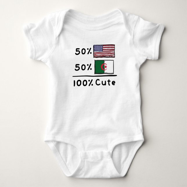 Body Para Bebé 50% Americano 50% Argelino 100% Cute Argelia USA F (Anverso)