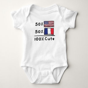 Body Para Bebé 50% Americano 50% Francés 100% Cute Francia USA B