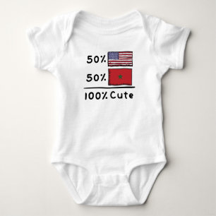 Body Para Bebé 50% americano 50% marroquí 100% Cute Marruecos US