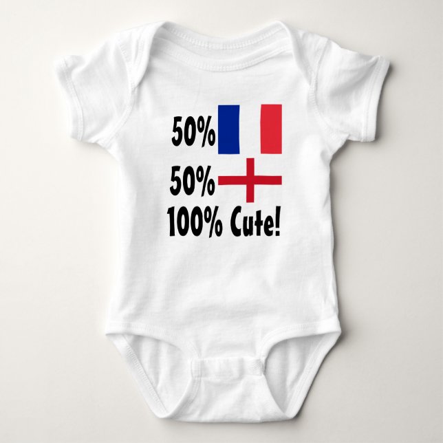Body Para Bebé 50% Francés 50% Inglés 100% Cute (Anverso)
