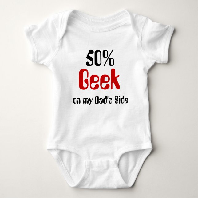 Body Para Bebé 50% Geek en la camiseta de bebé de papá (Anverso)