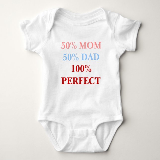Body Para Bebé 50% Mamá 50% Papá 100% Camiseta Perfecta para bebé (Anverso)