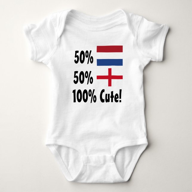 Body Para Bebé 50% neerlandés 50% inglés 100% cute (Anverso)