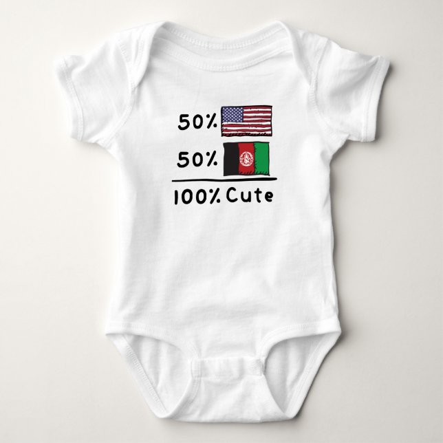 Body Para Bebé 50% norteamericano 50% afgano 100% Afganistán  (Anverso)
