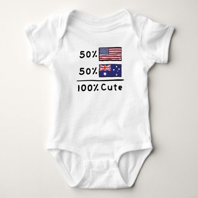 Body Para Bebé 50% norteamericano 50% australiano 100% Australia  (Anverso)