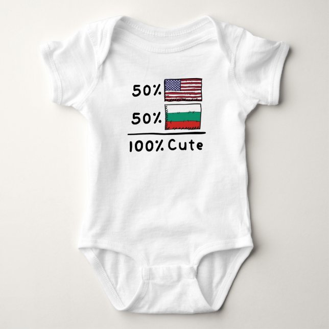 Body Para Bebé 50% norteamericano 50% búlgaro 100% Bulgaria Estad (Anverso)