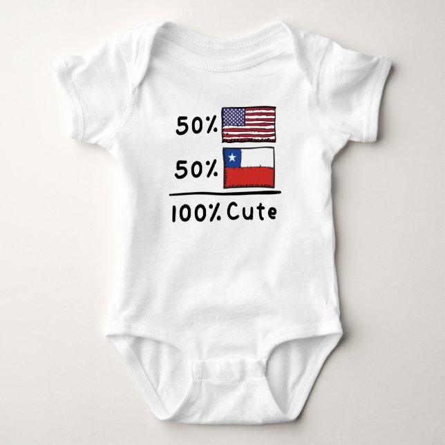 Body Para Bebé 50% norteamericano 50% chileno 100% Cute Chile USA (Anverso)