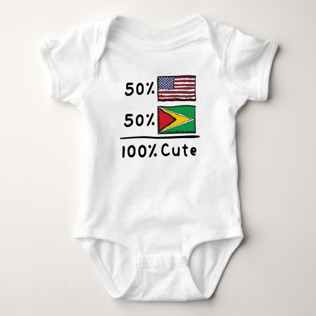 Body Para Bebé 50% norteamericano 50% guyanés 100% Cute Guyana US (Anverso)