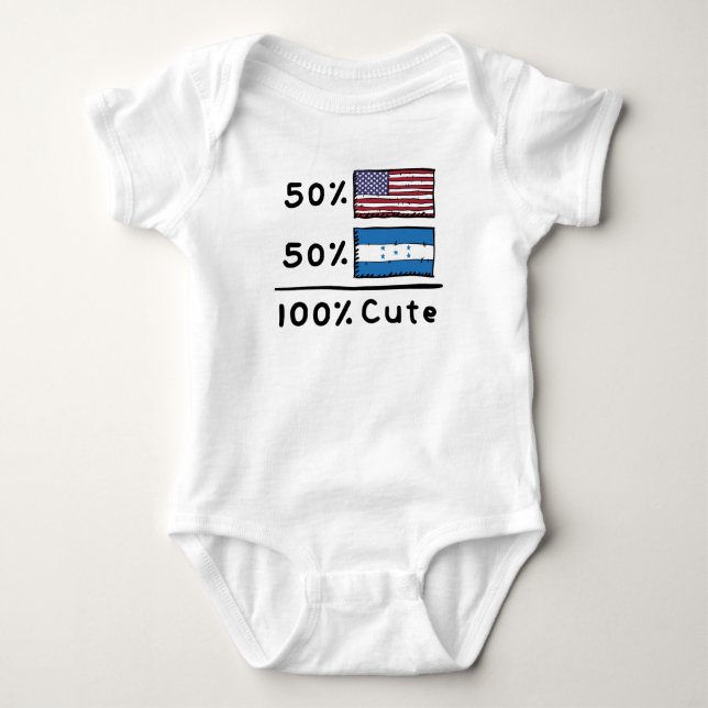 Body Para Bebé 50% norteamericano 50% hondureño 100% Honduras USA (Anverso)