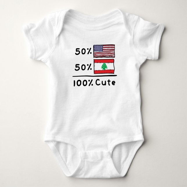 Body Para Bebé 50% norteamericano 50% Libaneses 100% Libaneses Cu (Anverso)