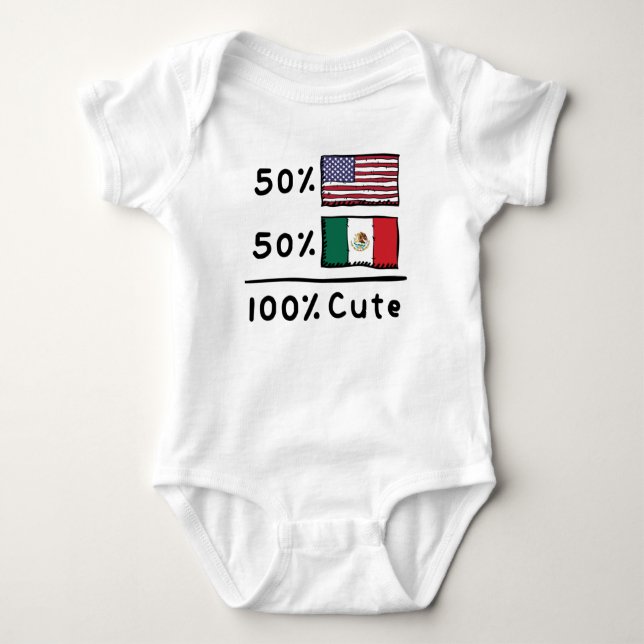 Body Para Bebé 50% norteamericano 50% mexicano 100% Cute México B (Anverso)