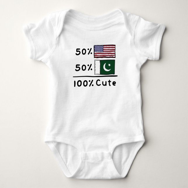 Body Para Bebé 50% norteamericano 50% paquistaní 100% cute Pakist (Anverso)