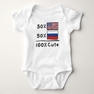 Body Para Bebé 50% norteamericano 50% ruso 100% Cute Rusia Bander