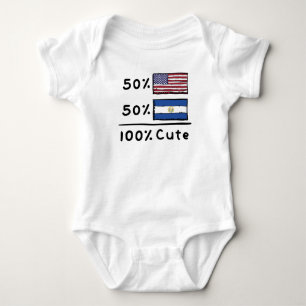 Body Para Bebé 50% norteamericano 50% salvadoreño 100% Cute El Sa