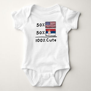 Body Para Bebé 50% norteamericano 50% serbio 100% Cute Serbia Ban