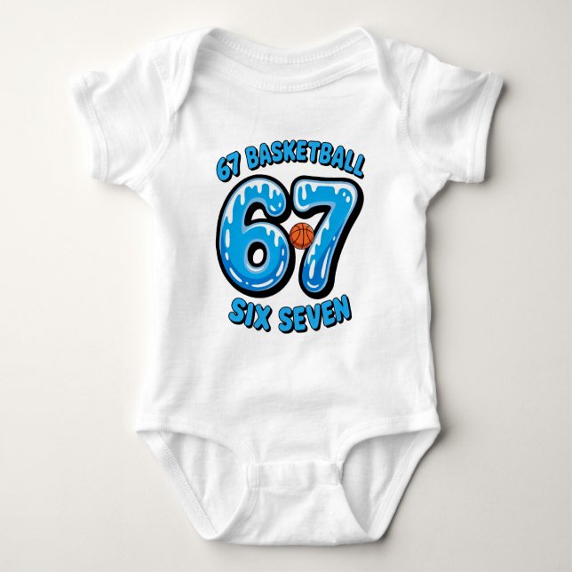Body Para Bebé 67 Basketball Six Seven Sports Meme Tee (Anverso)