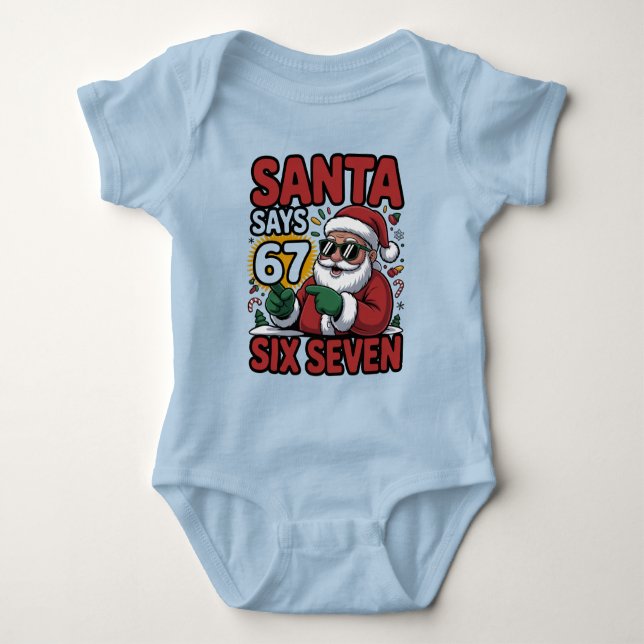 Body Para Bebé 67 Six Seven Funny Christmas Santa Meme (Anverso)