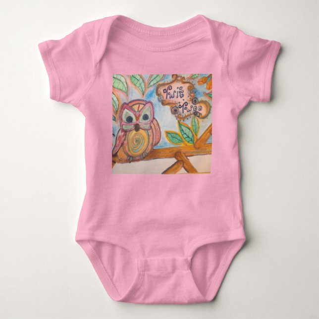 Body Para Bebé 6. Baby Girl Twit Twoo Owl Bodysuit (Anverso)