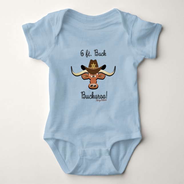 Body Para Bebé 6 pies. Back Buckaroo, Longhorn Steer (Anverso)