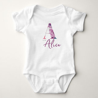Body Para Bebé A es para Alice Revelación de Nombre de Bebé Flora